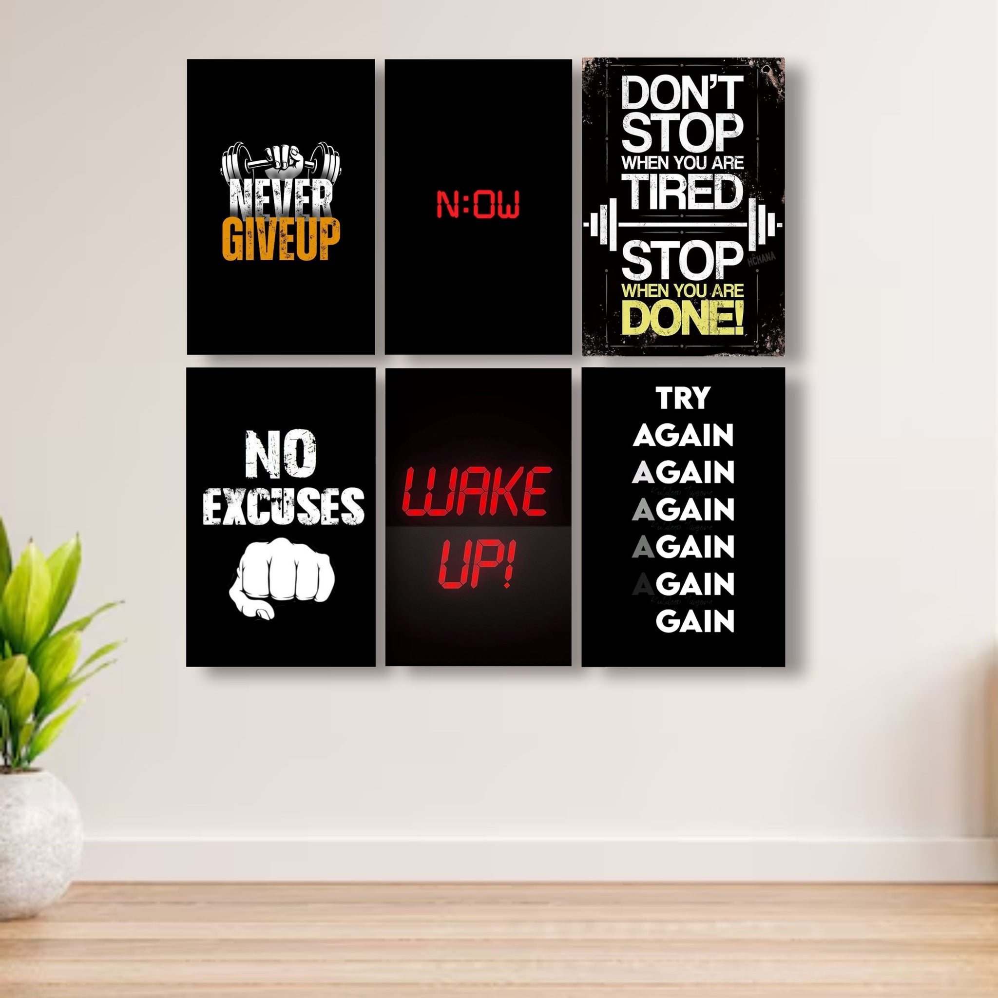 Set Of 6 Motivational  Wooden Frames