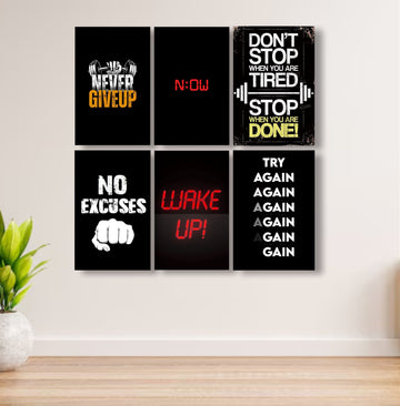 Set Of 6 Motivational  Wooden Frames