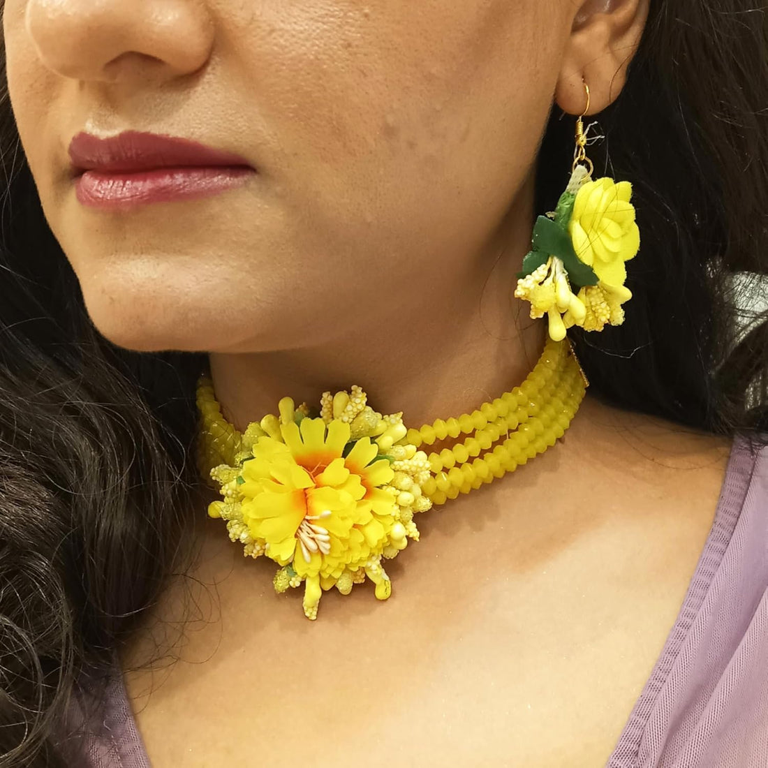 Artificial  Flower Jewelry Set