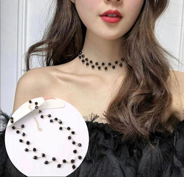 Zig Zag White Choker With Earrings