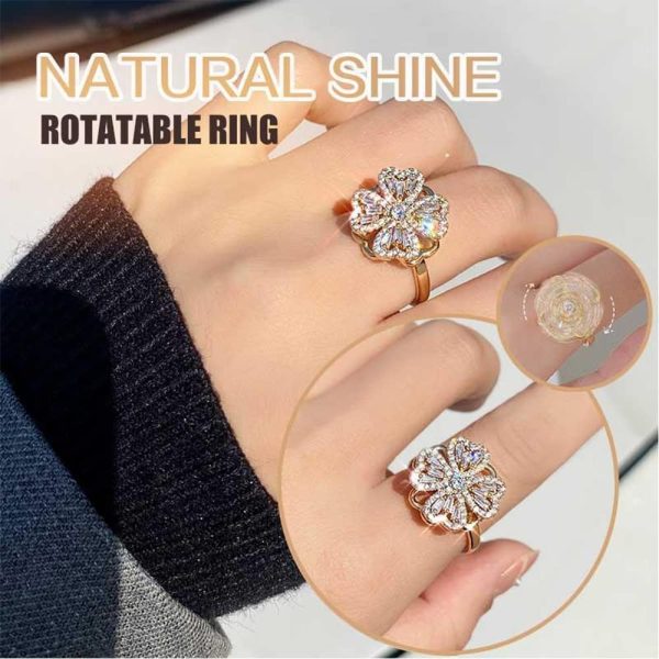 Lucky Four-Leaf Rotating Anxiety Ring