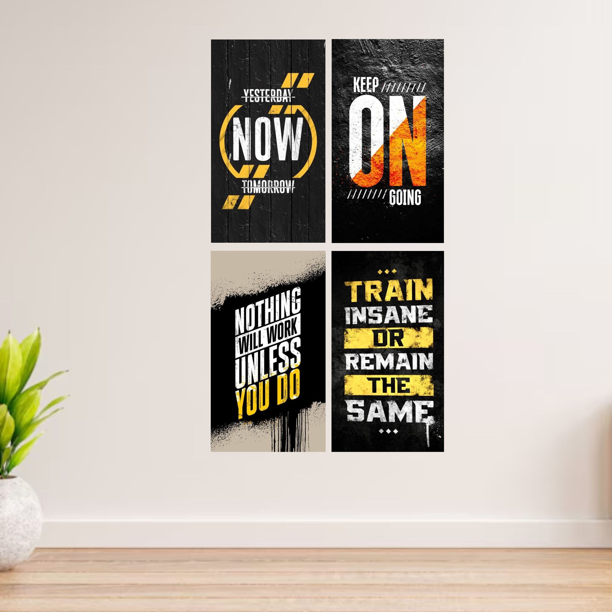 Set Of 4 Motivational Wooden  Frames
