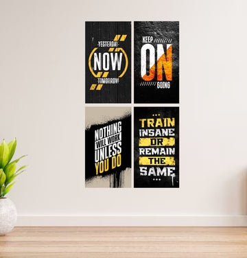 Set Of 4 Motivational Wooden  Frames